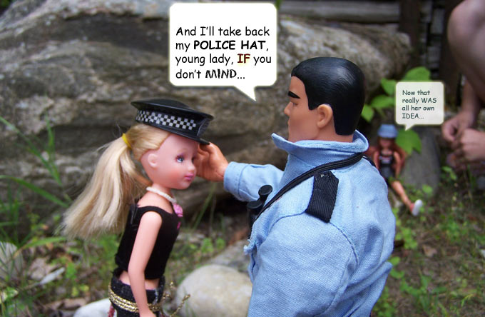 HOW did she get a *real POLICEMAN'S hat*???